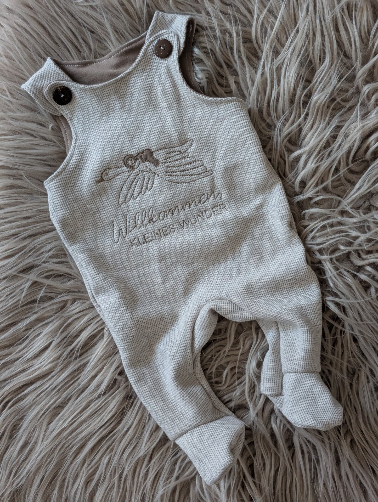 Babystrampler zur Geburt "willkommen kleines Wunder"