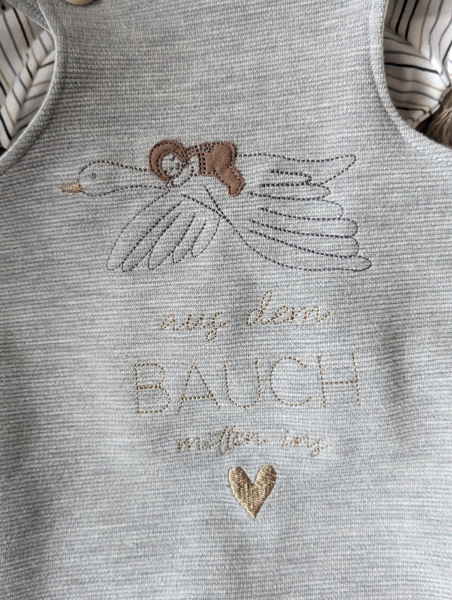 Babystrampler zur Geburt "Aus dem Bauch mitten ins Herz"