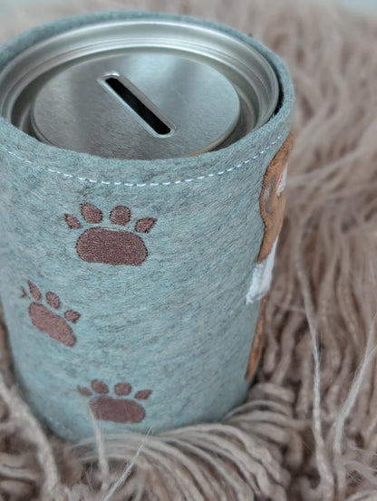 Handgemachte Spardose Fuchs- Geschenk zur Geburt & Taufe