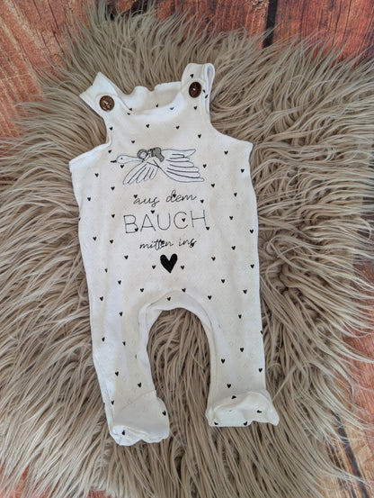 Babystrampler zur Geburt "Aus dem Bauch mitten ins Herz"