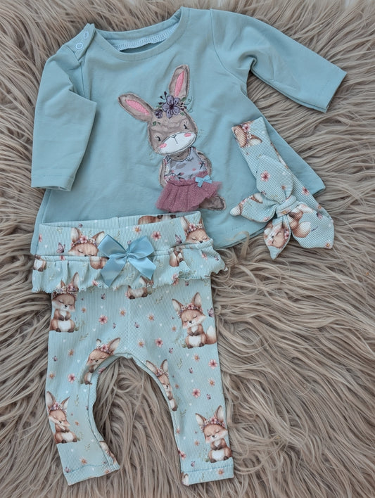 Mädchenset Leggin, Shirt, Haarband