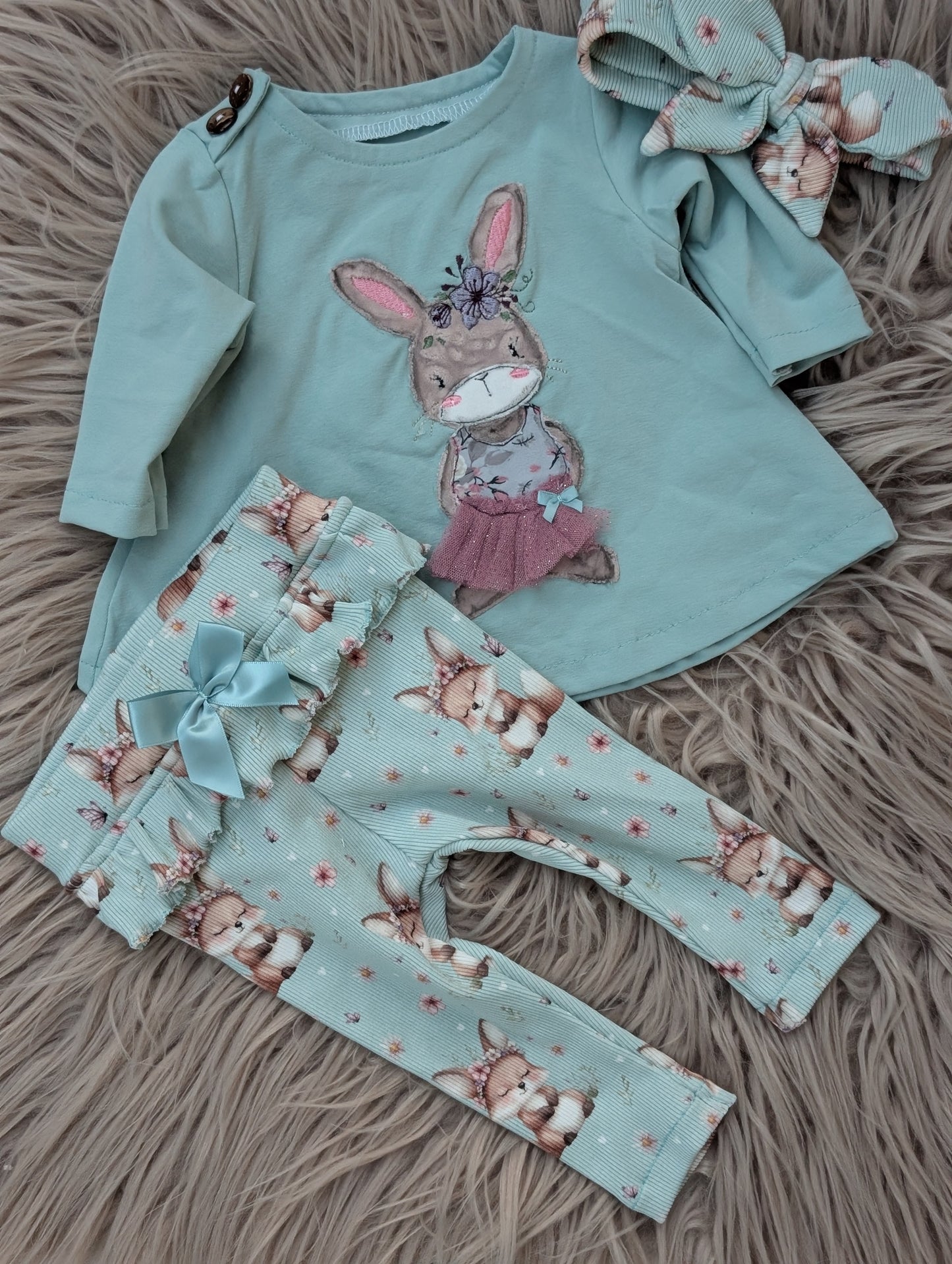 Mädchenset Leggin, Shirt, Haarband