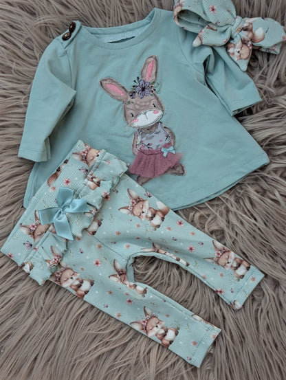 Mädchenset Leggin, Shirt, Haarband