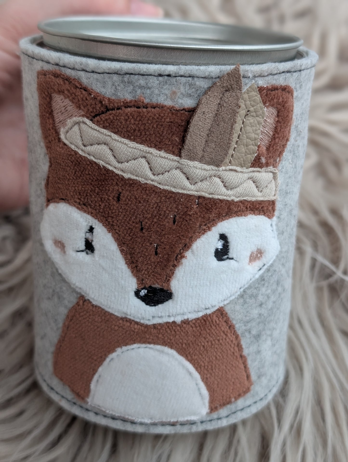 Handgemachte Spardose Fuchs- Geschenk zur Geburt & Taufe