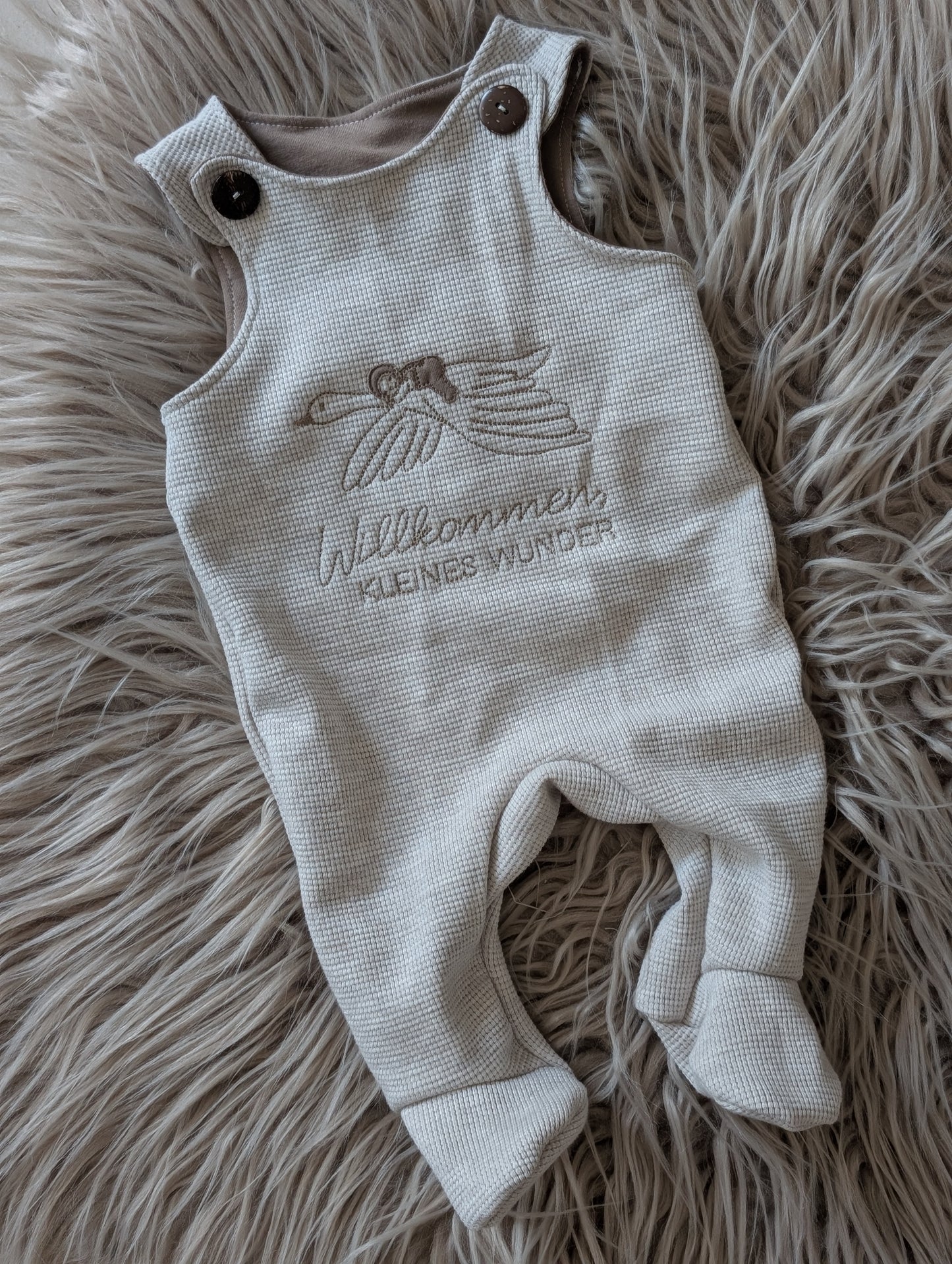 Babystrampler zur Geburt "willkommen kleines Wunder"
