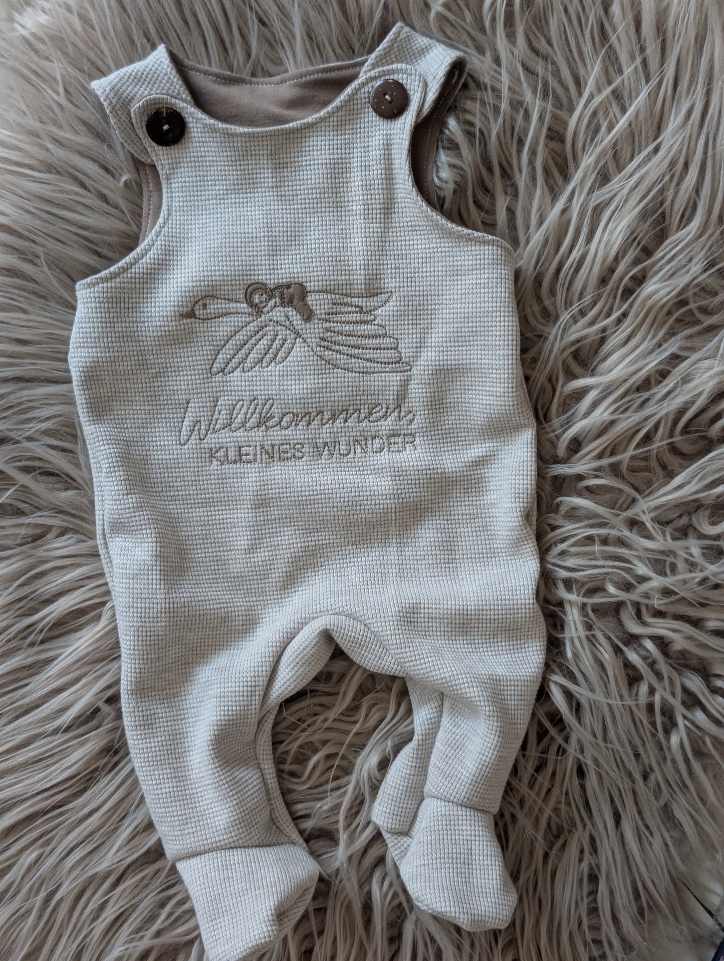 Babystrampler zur Geburt "willkommen kleines Wunder"